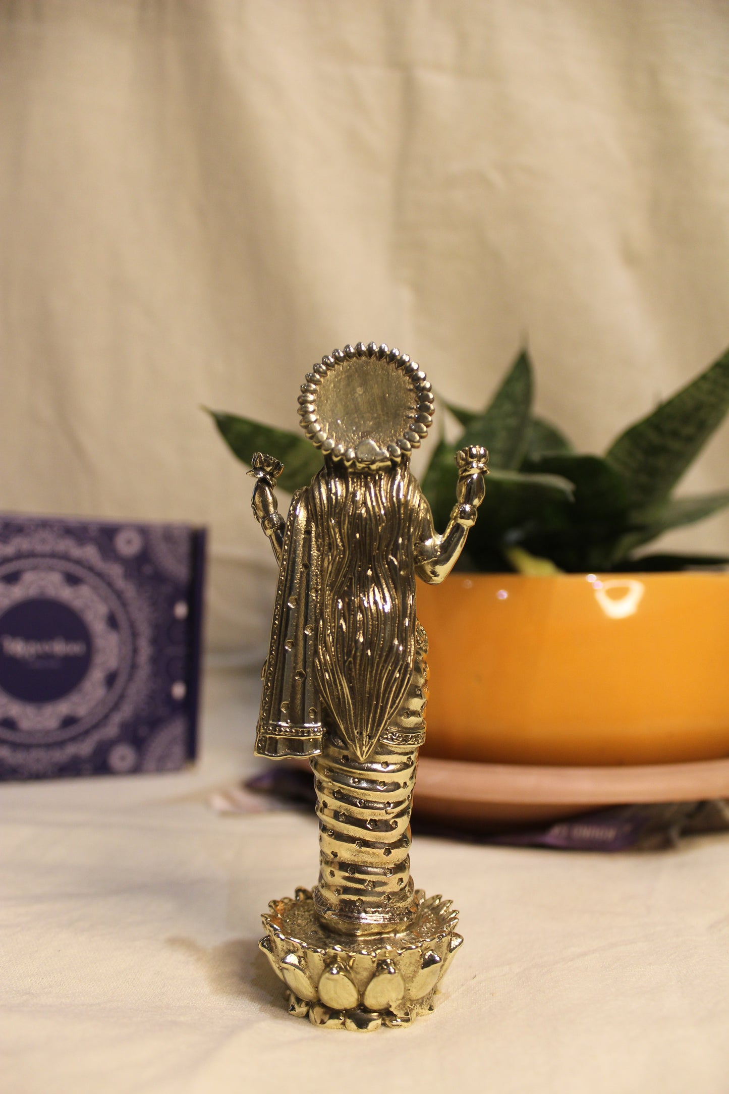 Goddess Laxmi Standing Murti In Brass - 5"