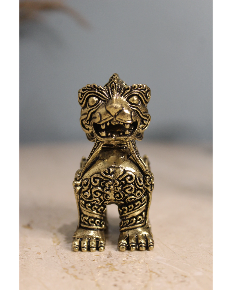 Brass Feng Shui Kirin Dragon Horse Statues Pair (3 Inch)