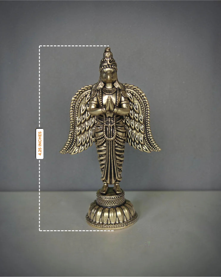 Handcrafted Brass Garuda Idol for Pooja Room (4.25")