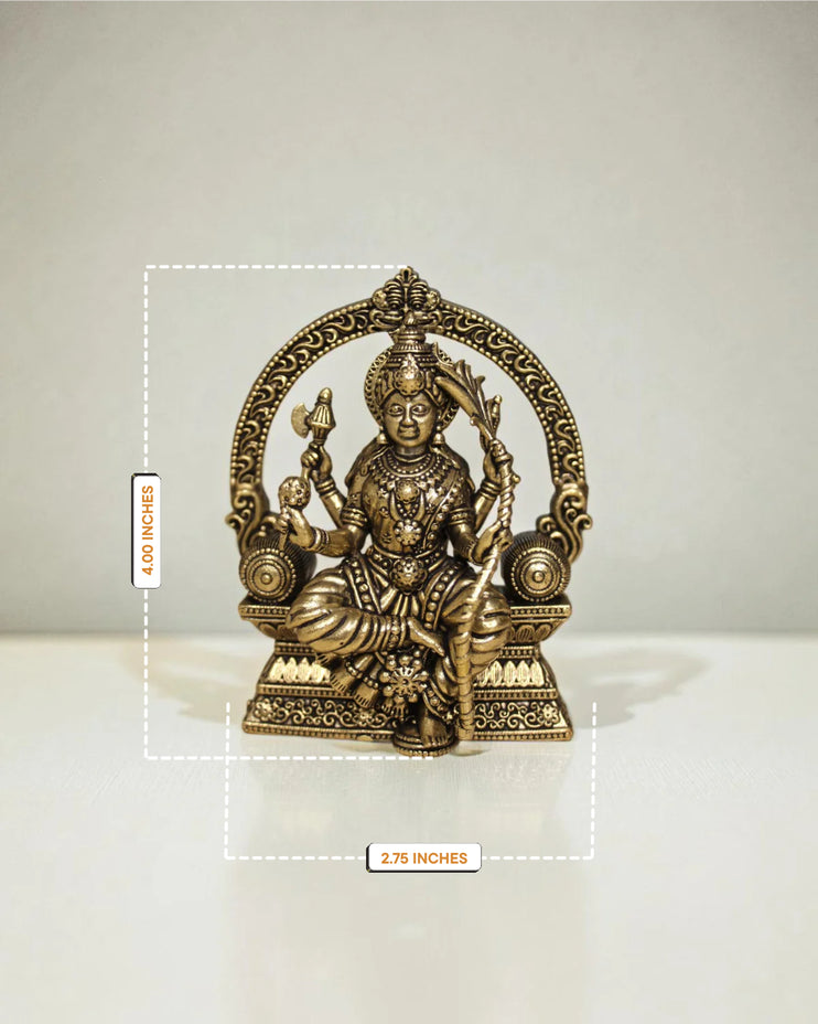 Brass Lalitha Tripura Sundari Devi Idol (4")