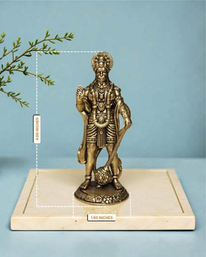 Brass Standing Hanuman Ashirwad Pose Statue (4 Inch)