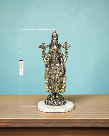 Brass Lord Venkateswara Tirupati Balaji Standing Idol (6.5")