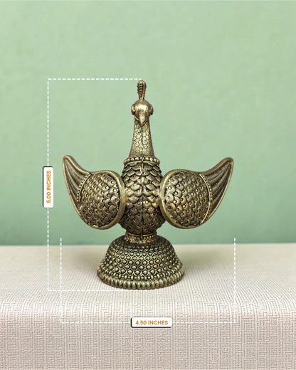 Handcrafted Brass Decorative Swan Statue with Carved Wings | Rigvedaa™