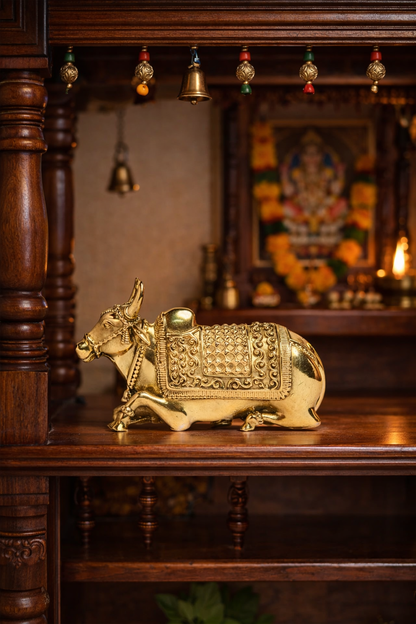 Brass Nandi Statue  | Sacred Bull of Shiva for Devotion & Strength