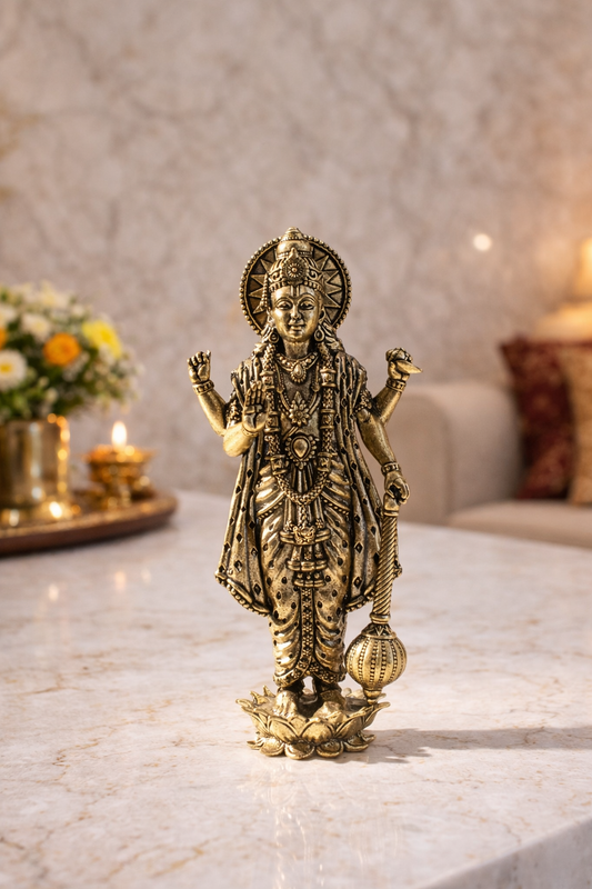 Brass Lord Vishnu Hari Standing Statue (5 Inch)