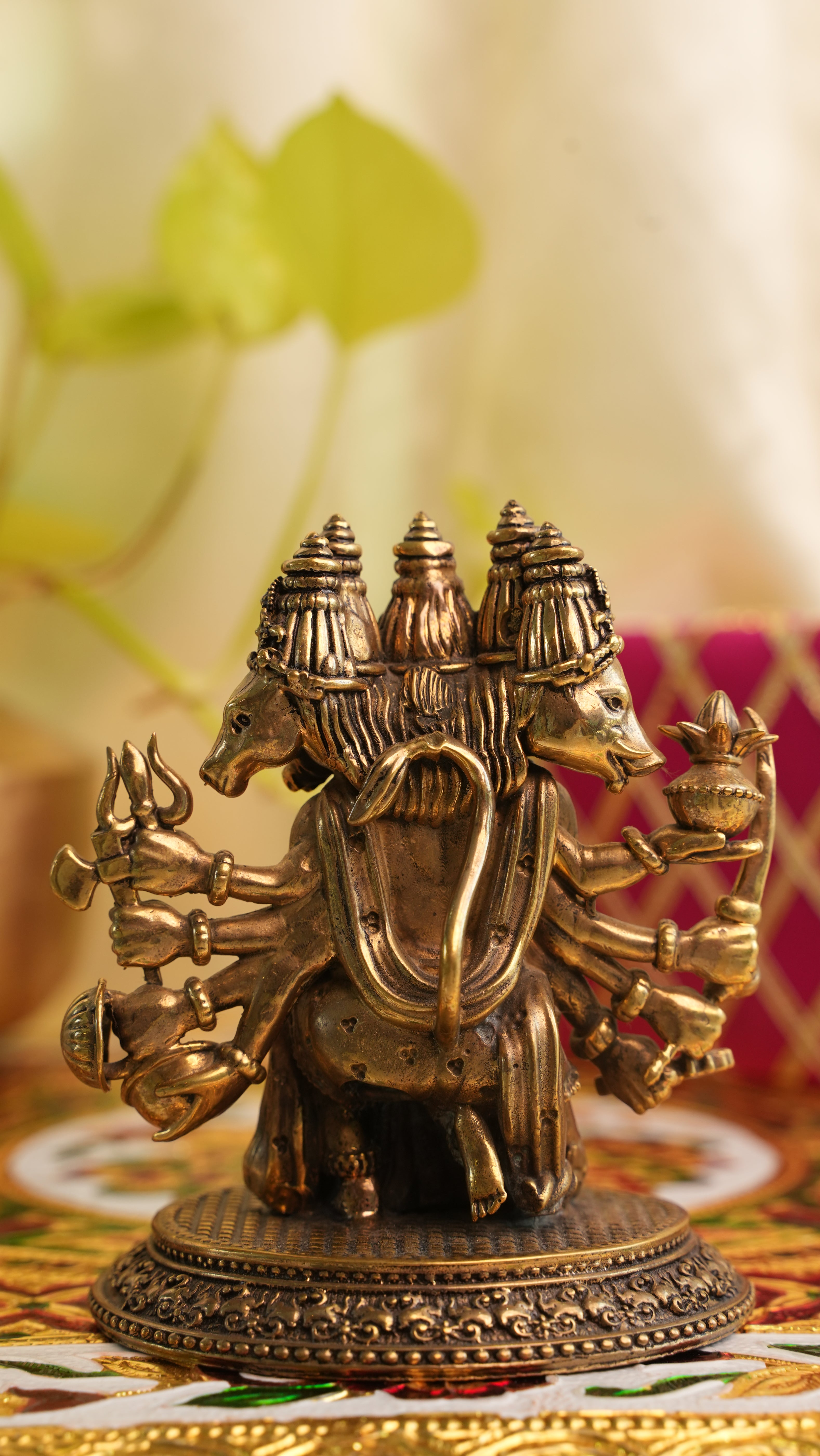 Panchmukhi Hanuman Brass Murti – 4.5 Inch | Five-Faced Hanuman Idol for Protection & Devotion