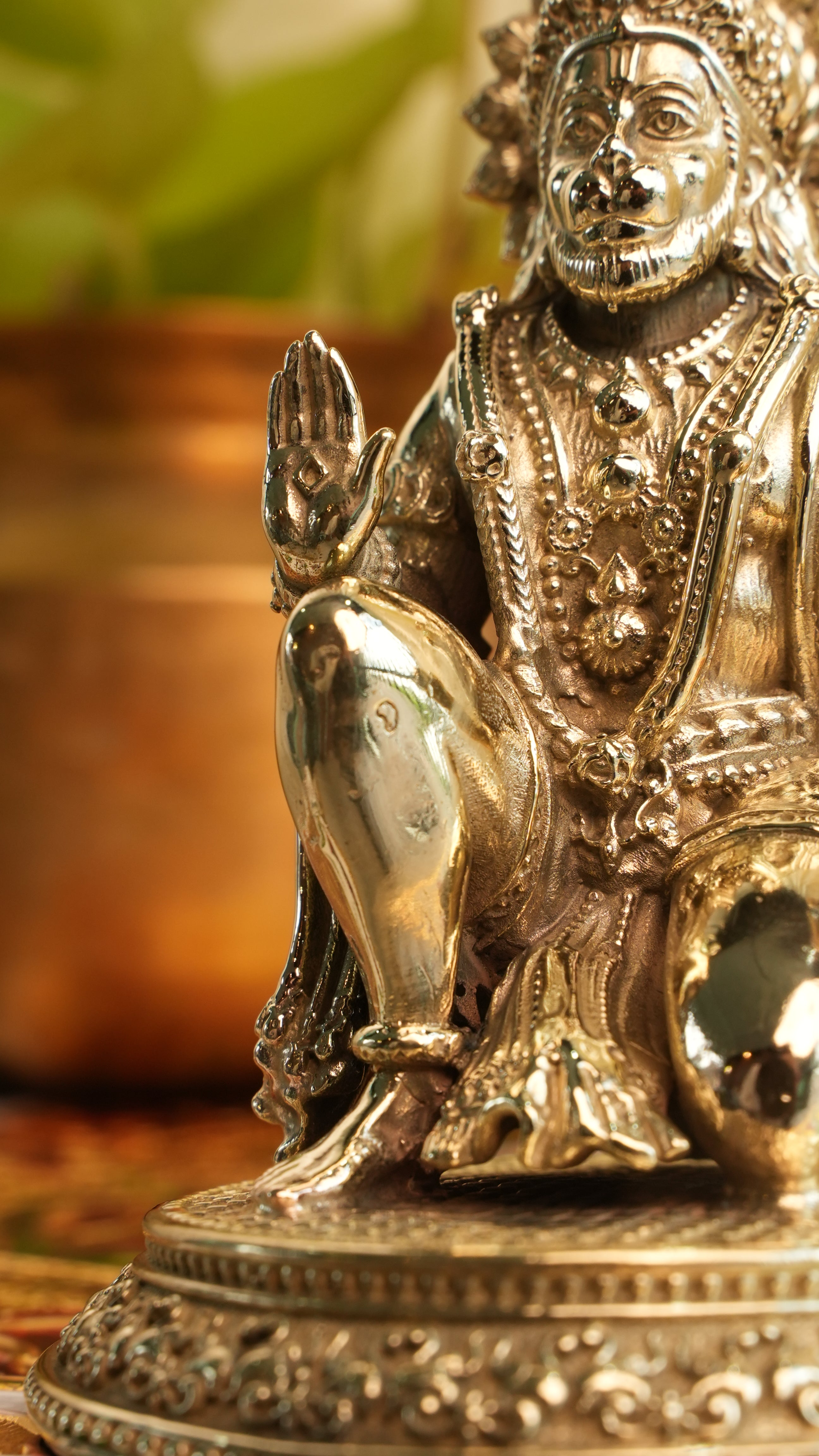 Hanuman Ji Brass Murti | Sitting in Ashirwad (Blessing) Position