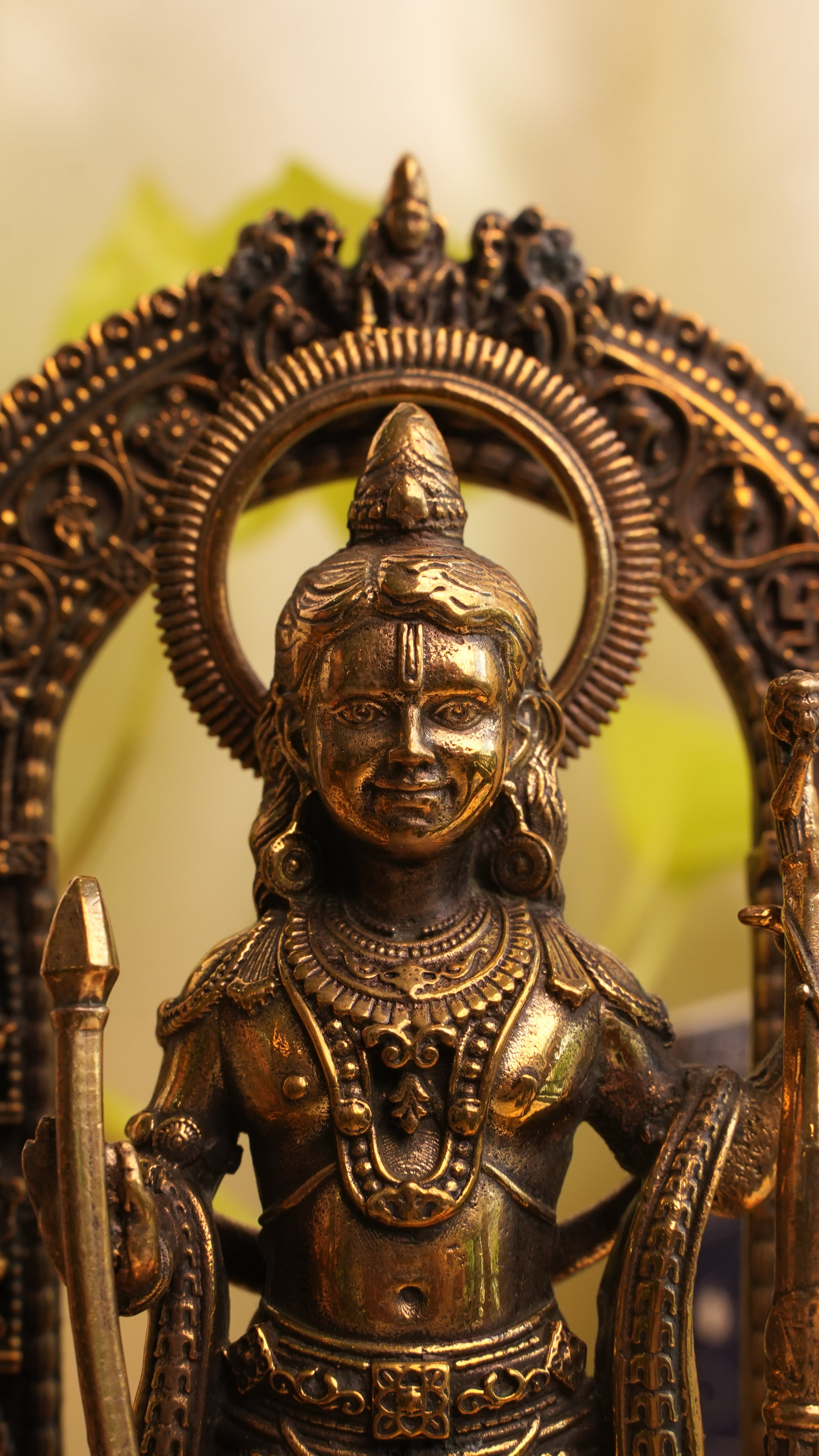 Divine Brass Ram Lalla Murti – 7-inch Idol Inspired by Ayodhya