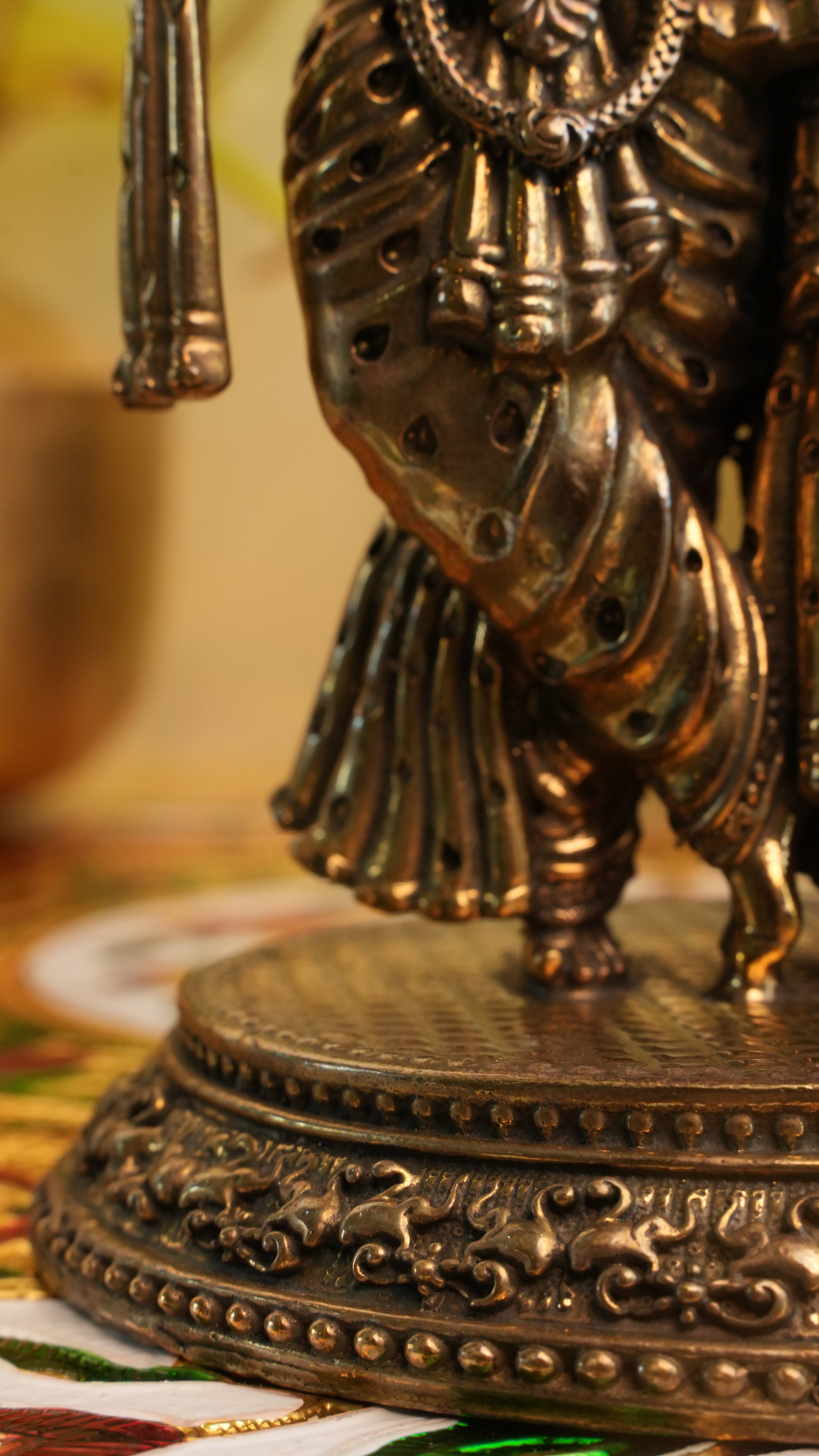 Radha Krishna Brass Idol – 4.5 Inch | Symbol of Divine Love & Harmony