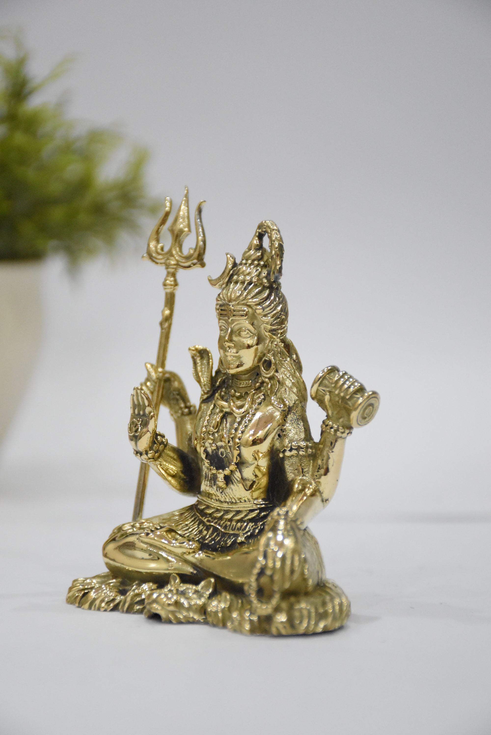 Brass Lord Shiva Murti – 3.25 Inch | Meditative Shiva Idol for Peace & Spiritual Strength
