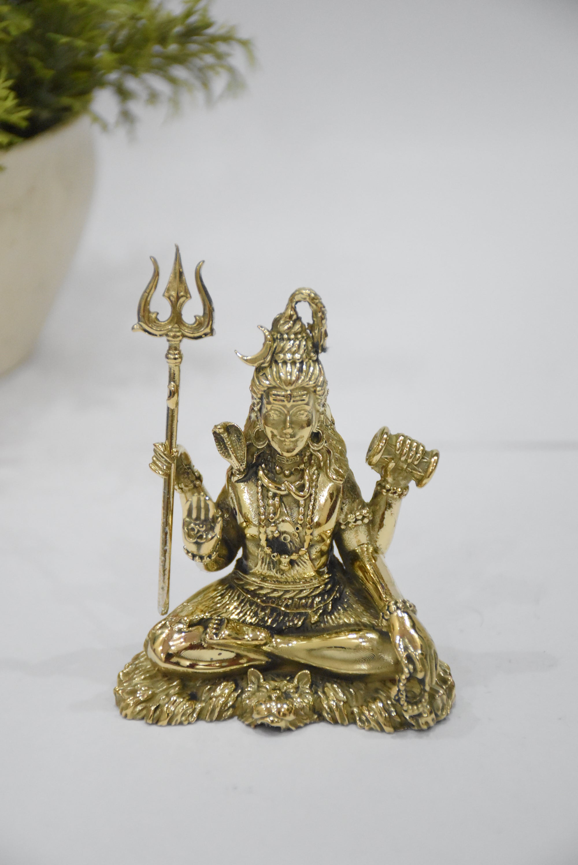 Brass Lord Shiva Murti – 3.25 Inch | Meditative Shiva Idol for Peace & Spiritual Strength