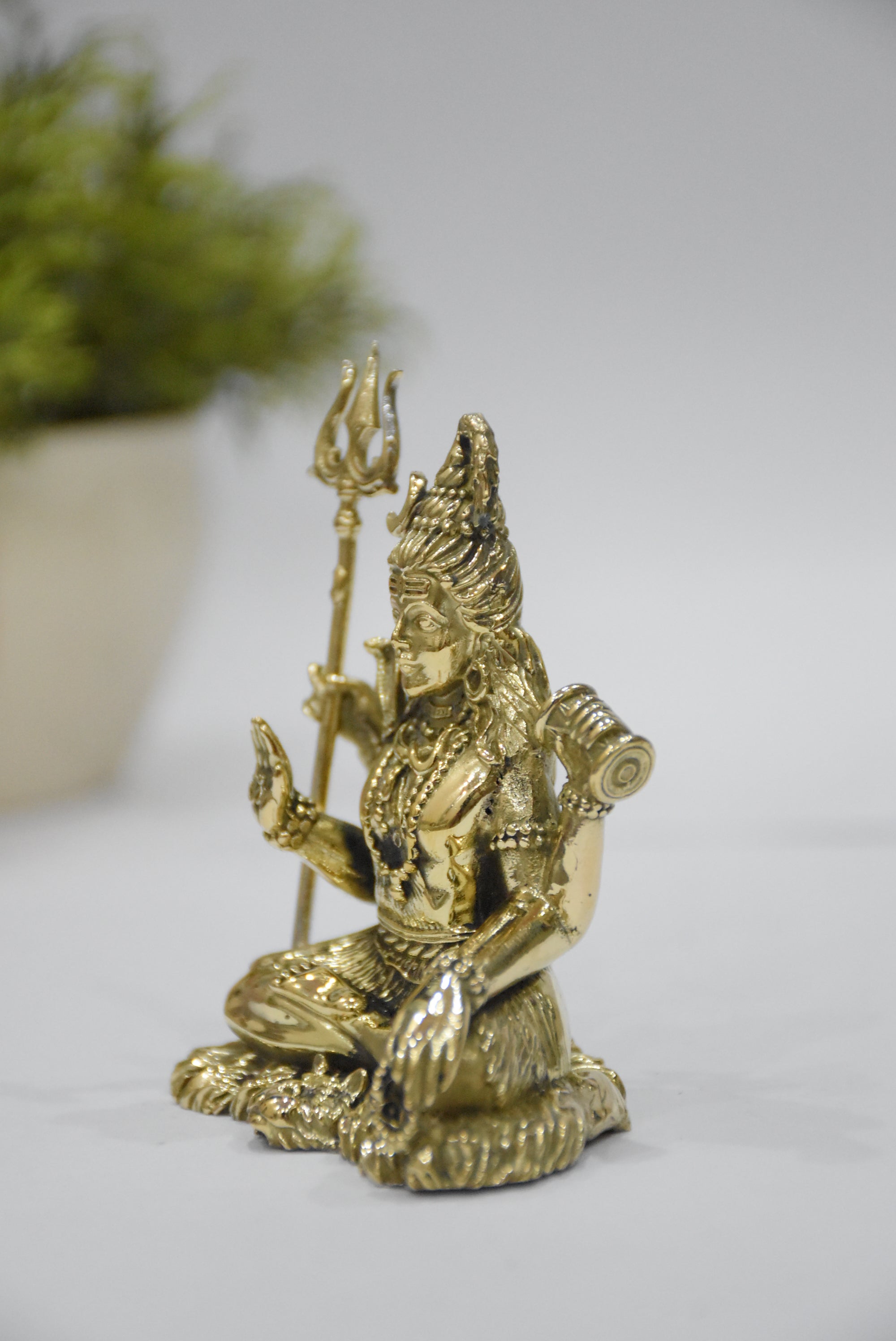 Brass Lord Shiva Murti – 3.25 Inch | Meditative Shiva Idol for Peace & Spiritual Strength