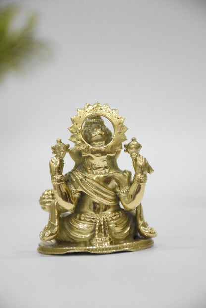 Brass Ganesha Car Dashboard Idol (2 Inch) | Rigvedaa™