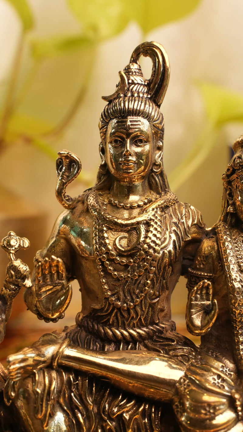 Brass Shiv Parivar – 4.25 Inch | Divine Family Idol for Harmony & Protection