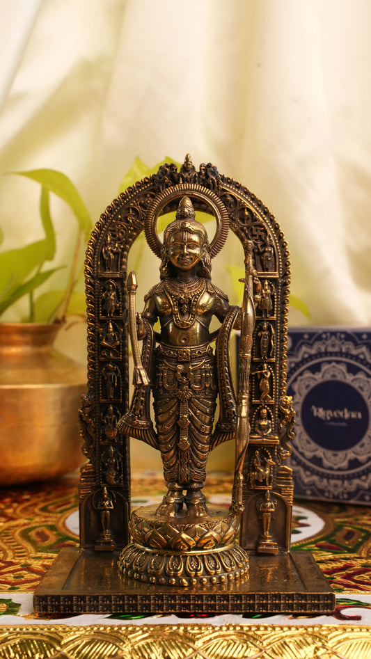 Divine Brass Ram Lalla Murti – 7-inch Idol Inspired by Ayodhya