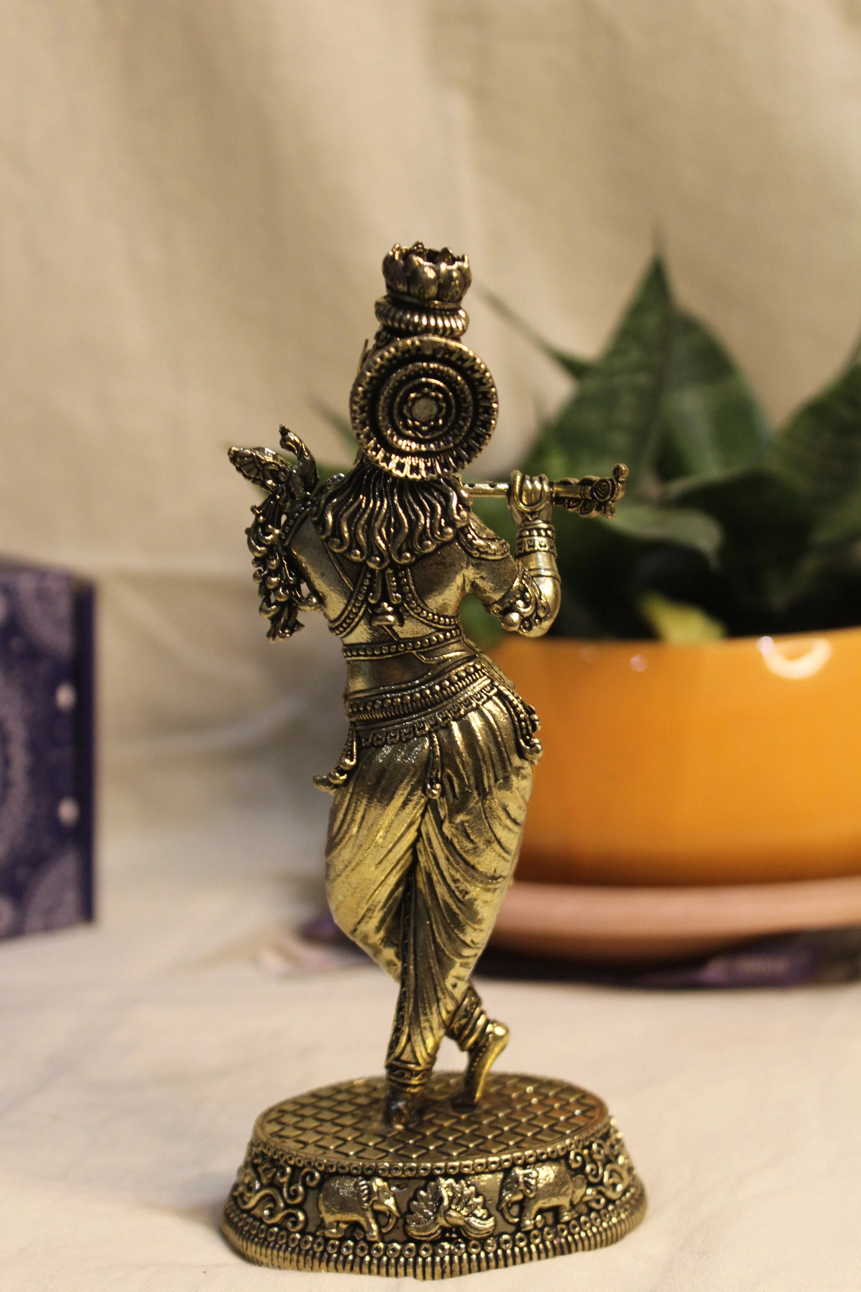 Handcrafted Brass Krishna Idol 7"  – Divine Symbol of Love and Devotion