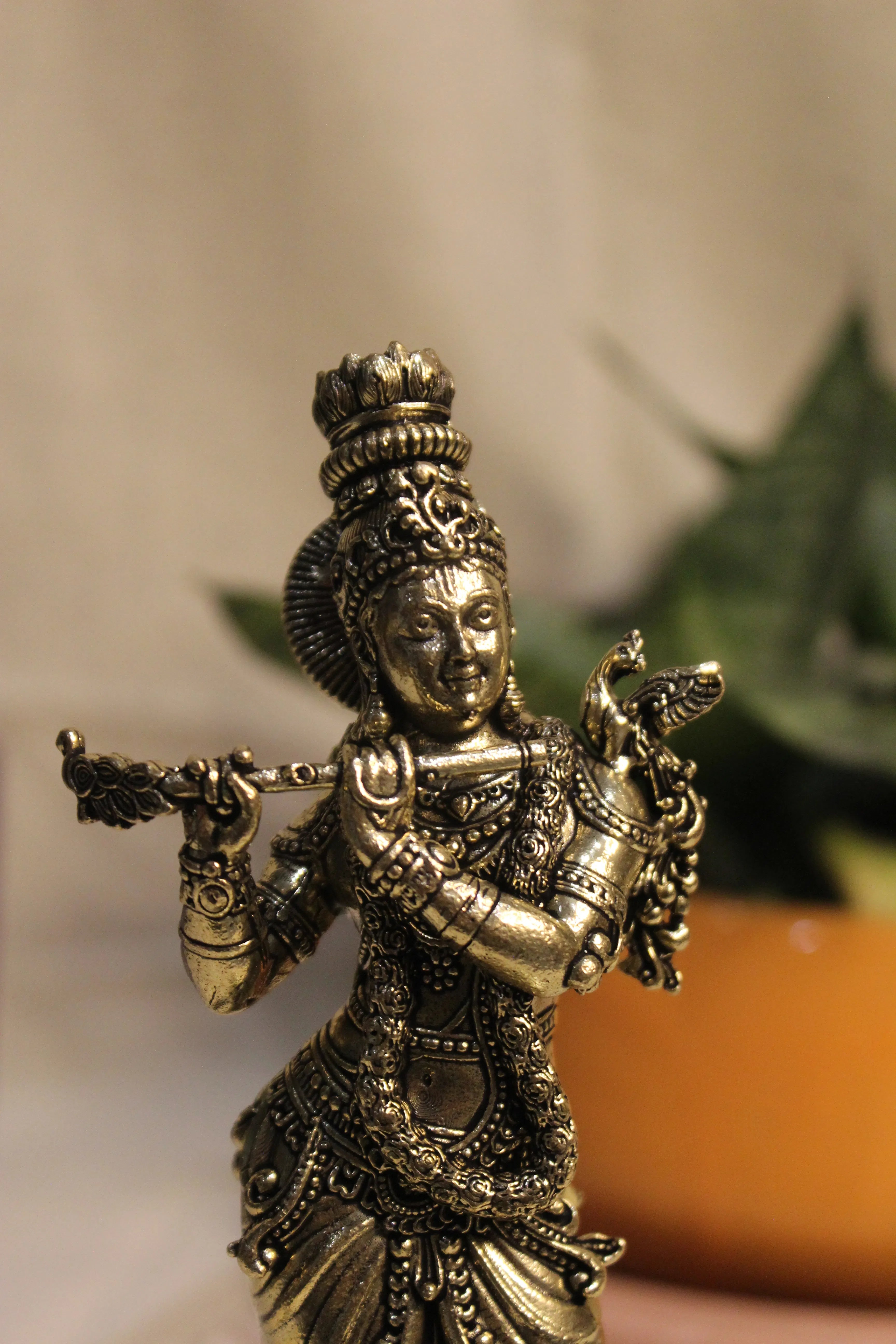 Handcrafted Brass Krishna Idol 7"  – Divine Symbol of Love and Devotion