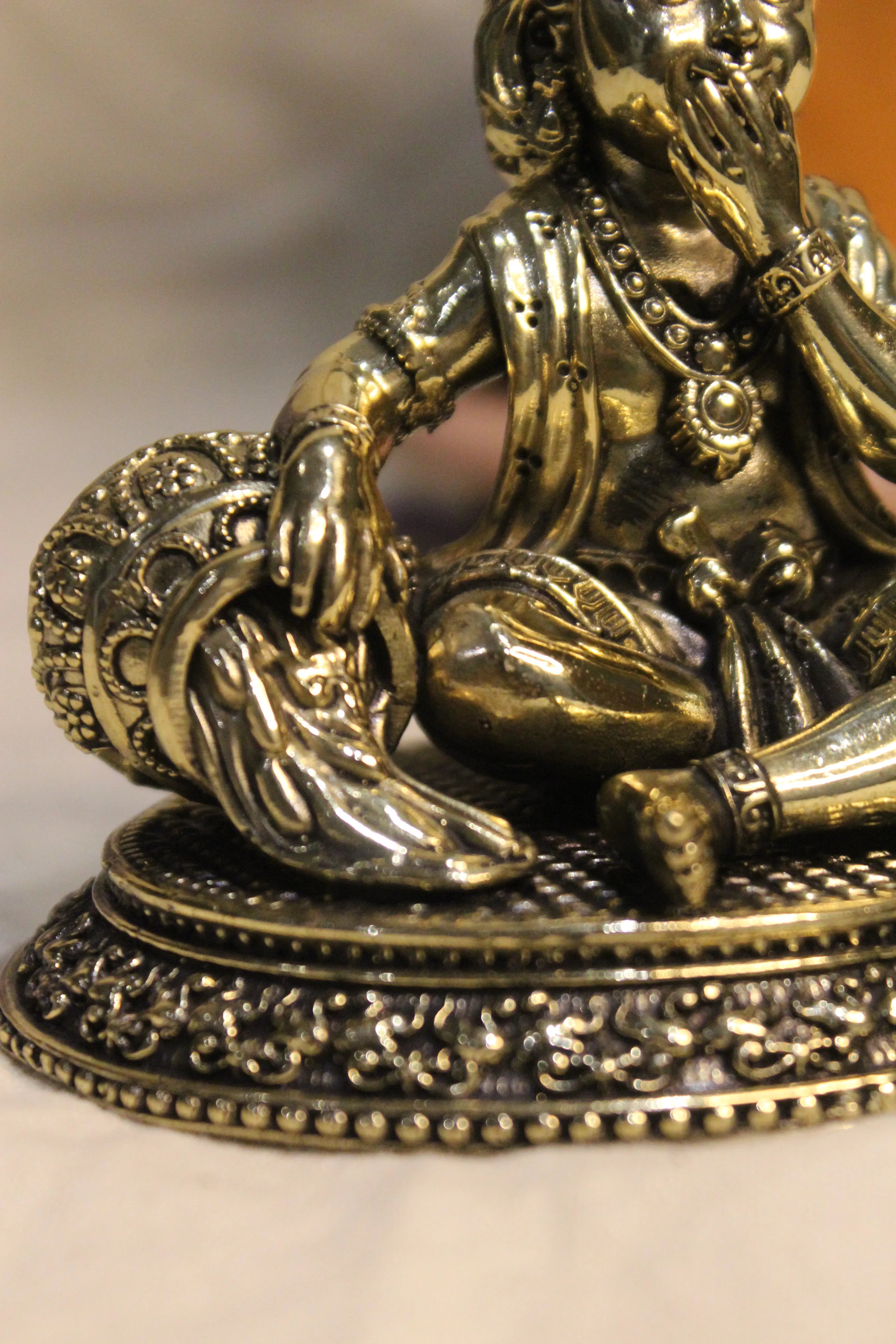 Brass Laddu Gopal Eating Makhan Lord Krishna Idol