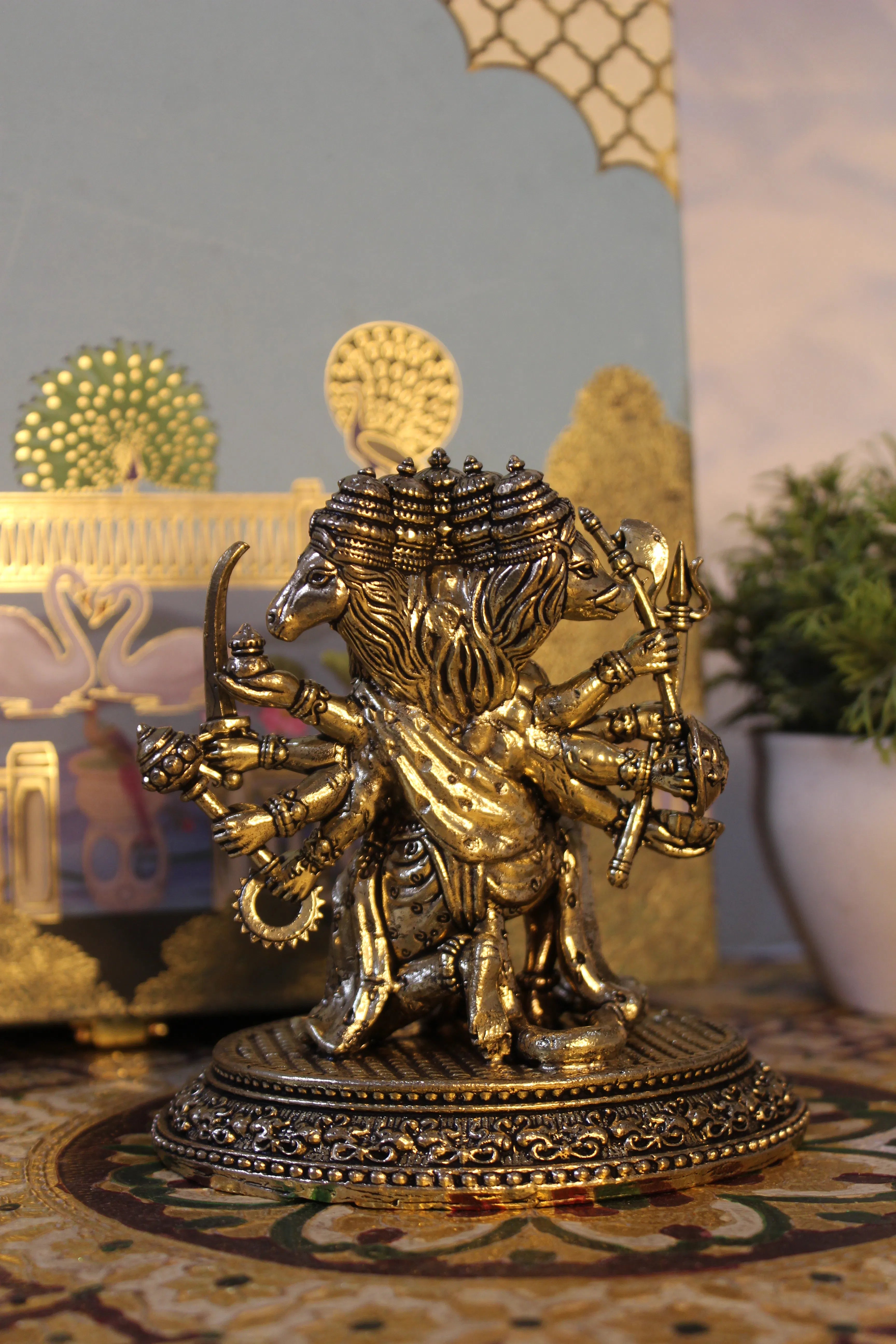 Panchmukhi Hanuman Brass Murti – 4.5 Inch | Five-Faced Hanuman Idol for Protection & Devotion
