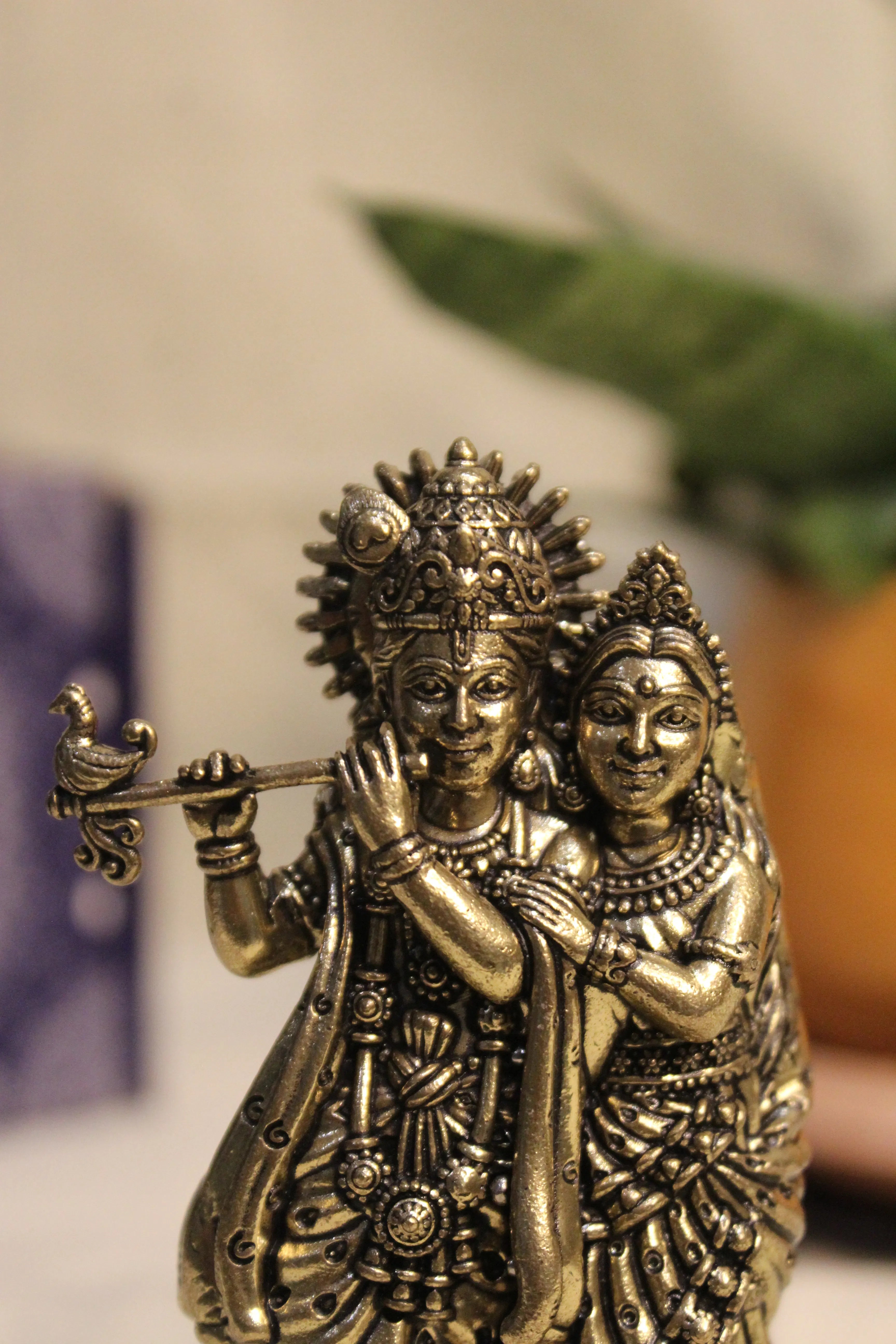 Brass Radha Krishna Idol – Handcrafted Divine Love Sculpture