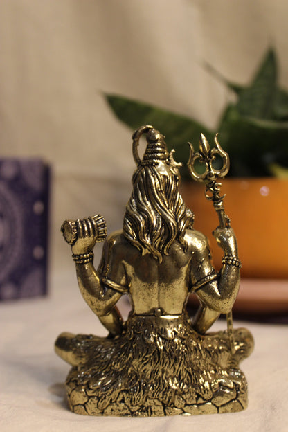 Brass Meditating Lord Shiva Tapasvi Idol (4") | Rigvedaa™