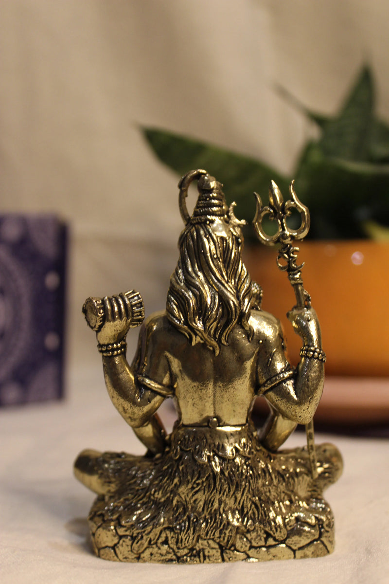 Brass Meditating Lord Shiva Tapasvi Idol (4") | Rigvedaa™