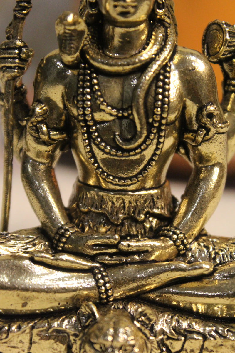 Brass Meditating Lord Shiva Tapasvi Idol (4") | Rigvedaa™