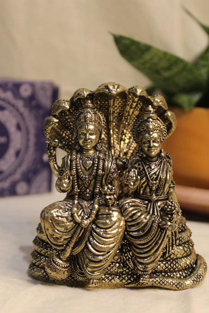 Brass Vishnu Lakshmi on Sheshanag Idol | Rigvedaa™