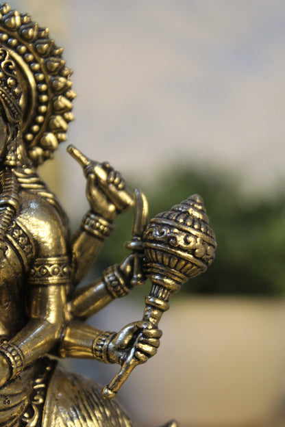 Handcrafted Brass Meldi Mata Hands Detail