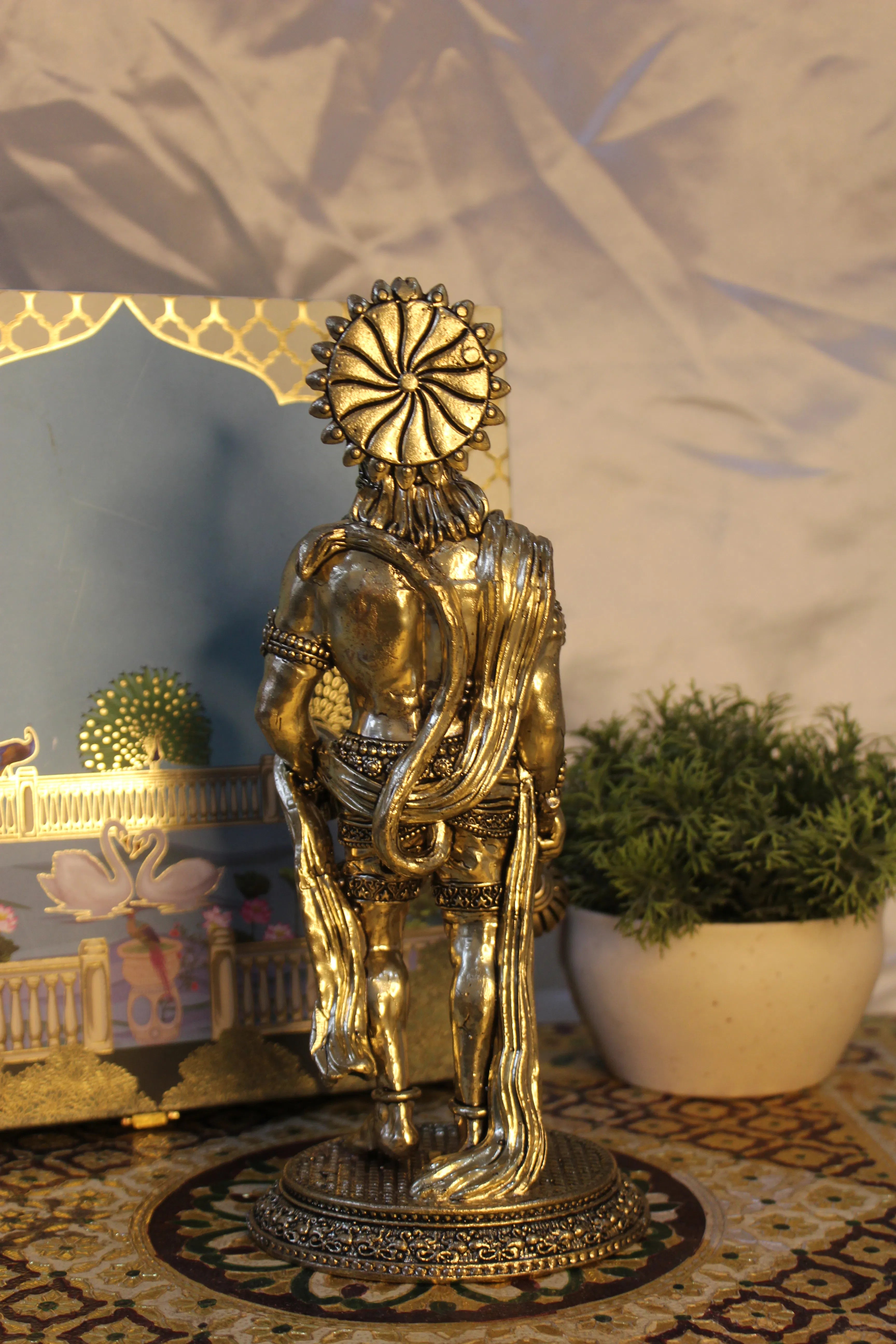 Handcrafted Brass Standing Hanuman with Gada