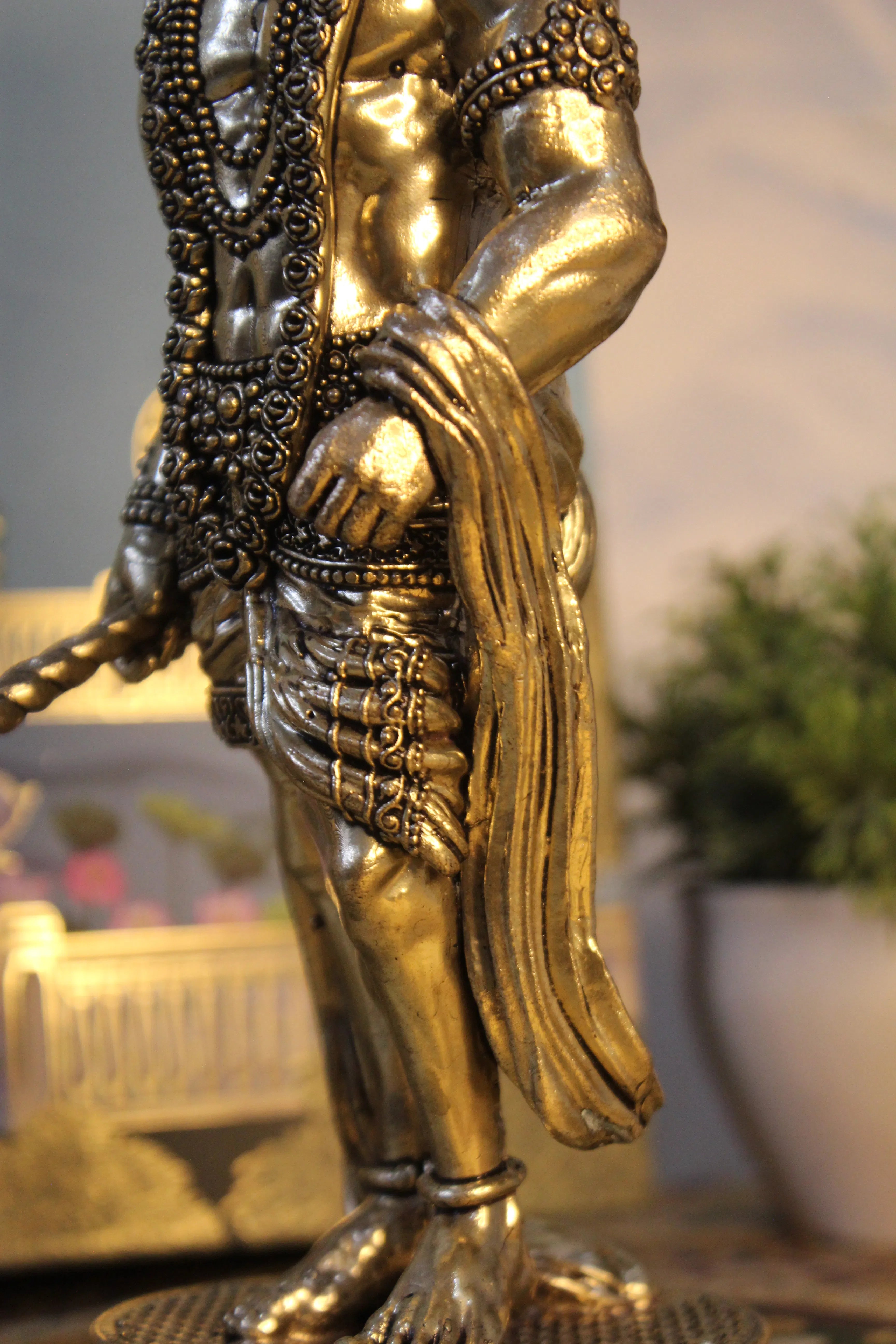 Handcrafted Brass Standing Hanuman with Gada