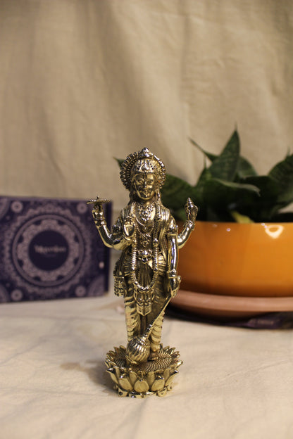 Vishnu ji Brass Standing Murti In Brass - 5"