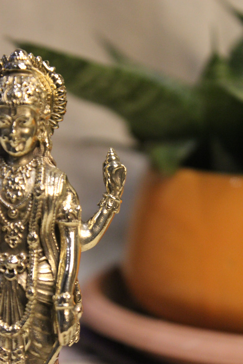 Vishnu ji Brass Standing Murti In Brass - 5"