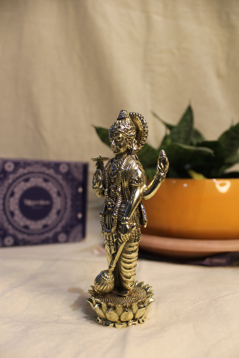 Vishnu ji Brass Standing Murti In Brass - 5"