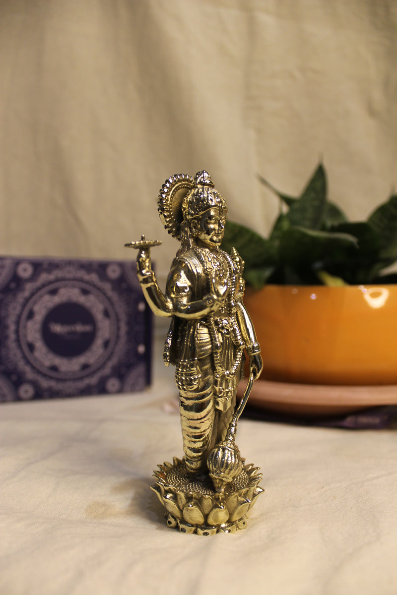 Vishnu ji Brass Standing Murti In Brass - 5"