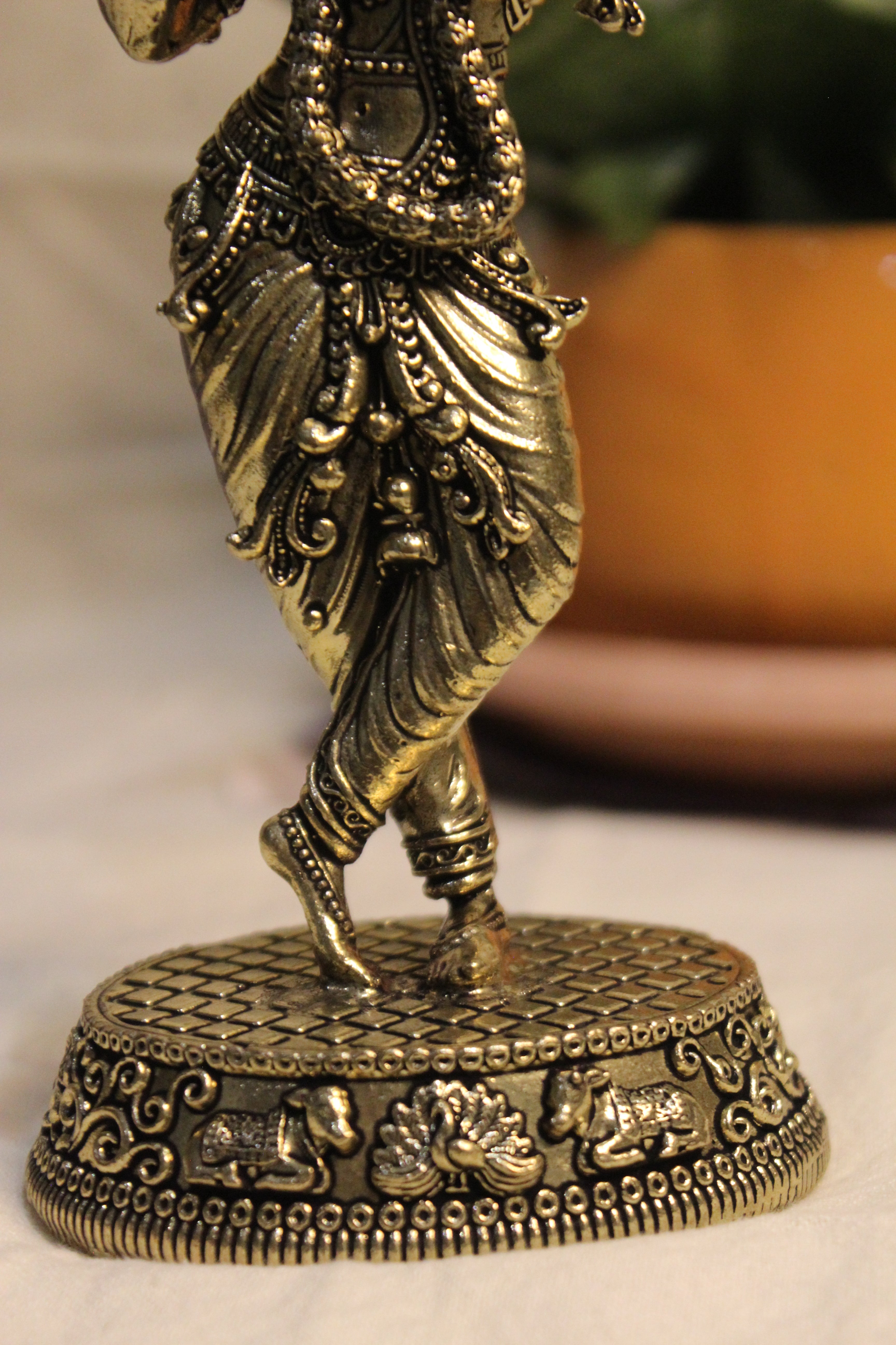 Handcrafted Brass Krishna Idol 7"  – Divine Symbol of Love and Devotion
