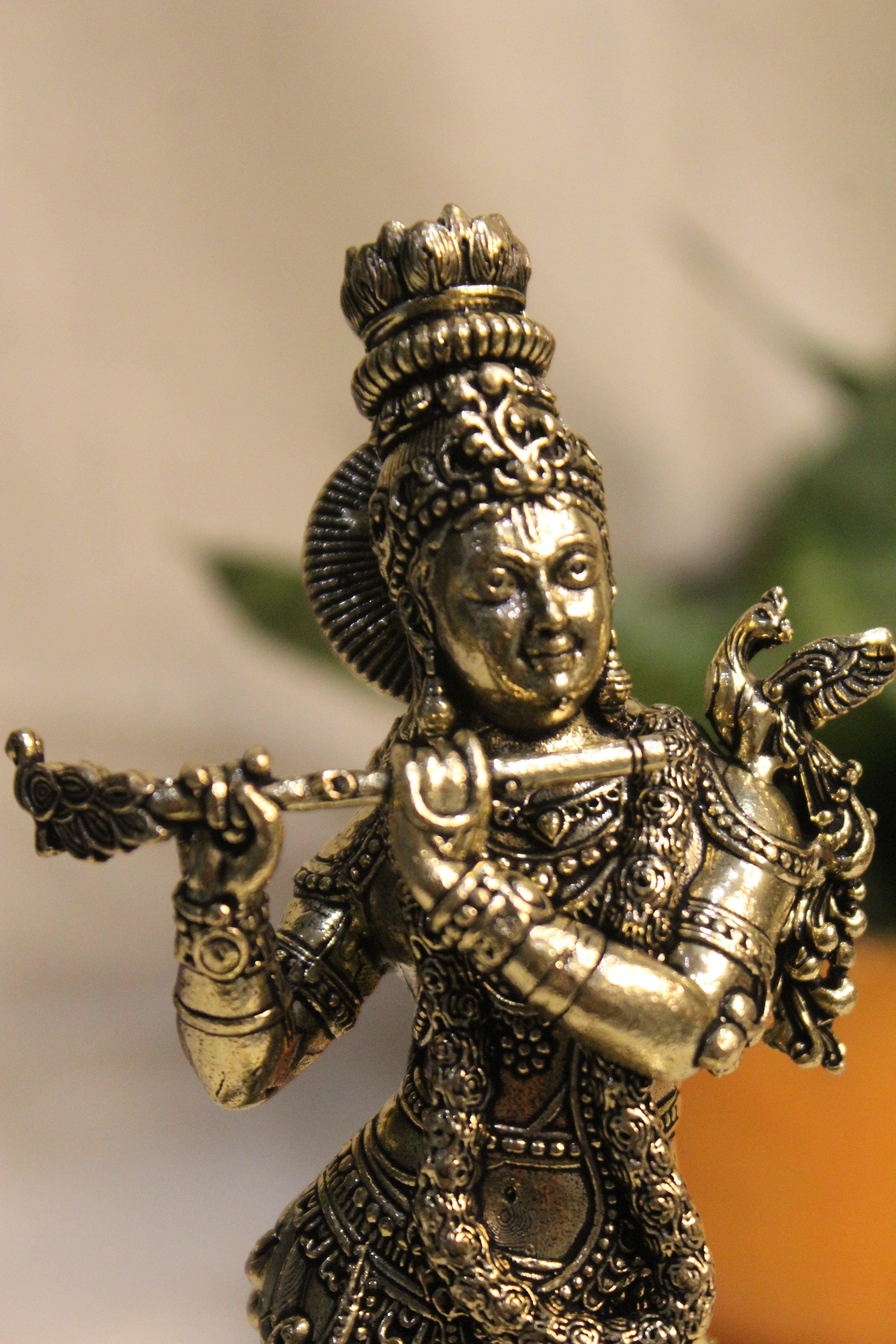 Handcrafted Brass Krishna Idol 7"  – Divine Symbol of Love and Devotion