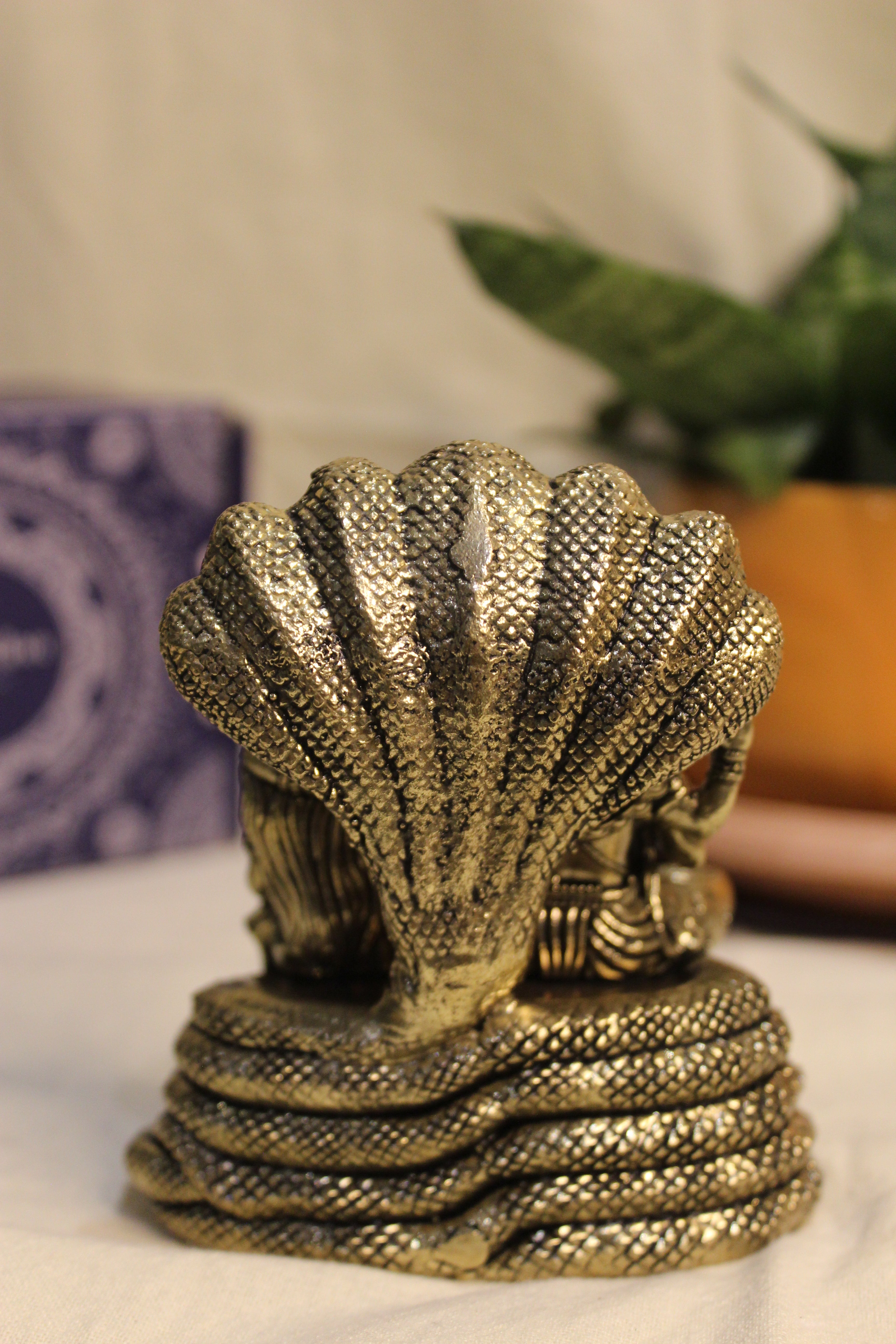 Vishnu Lakshmi on Sheshanag Throne | Divine Brass Idol of Cosmic Harmony & Prosperity