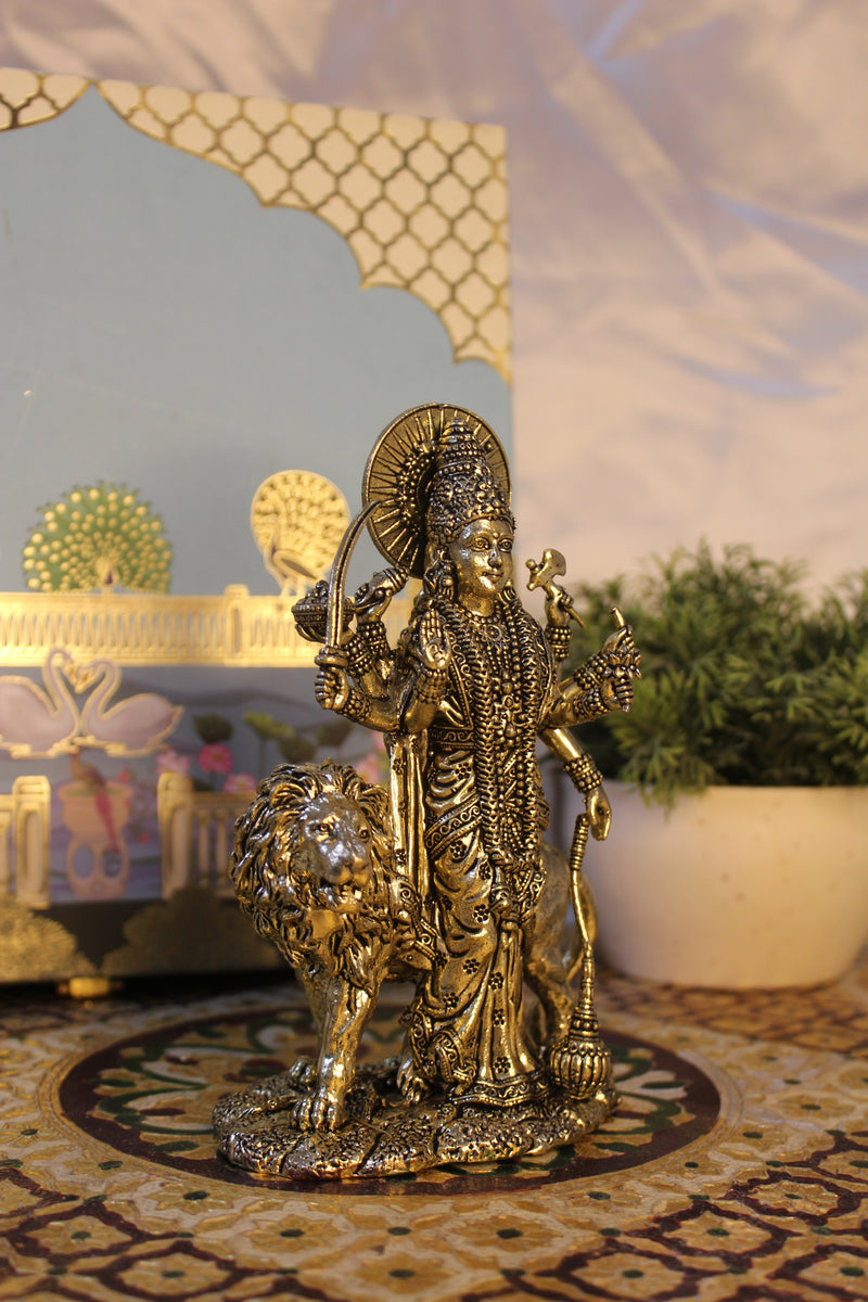 Brass Mahishasur Mardini Durga Mata Statue 6.25 inch