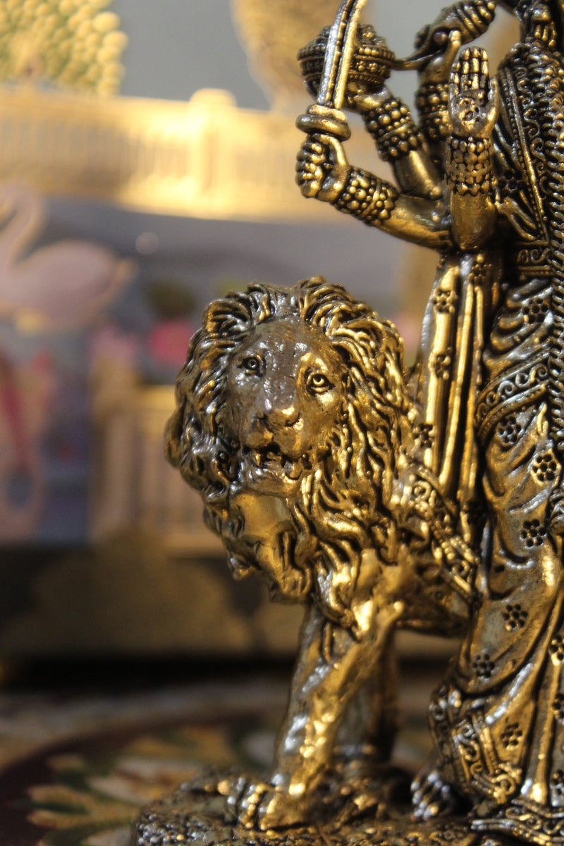 Brass Mahishasur Mardini Durga Mata Statue 6.25 inch