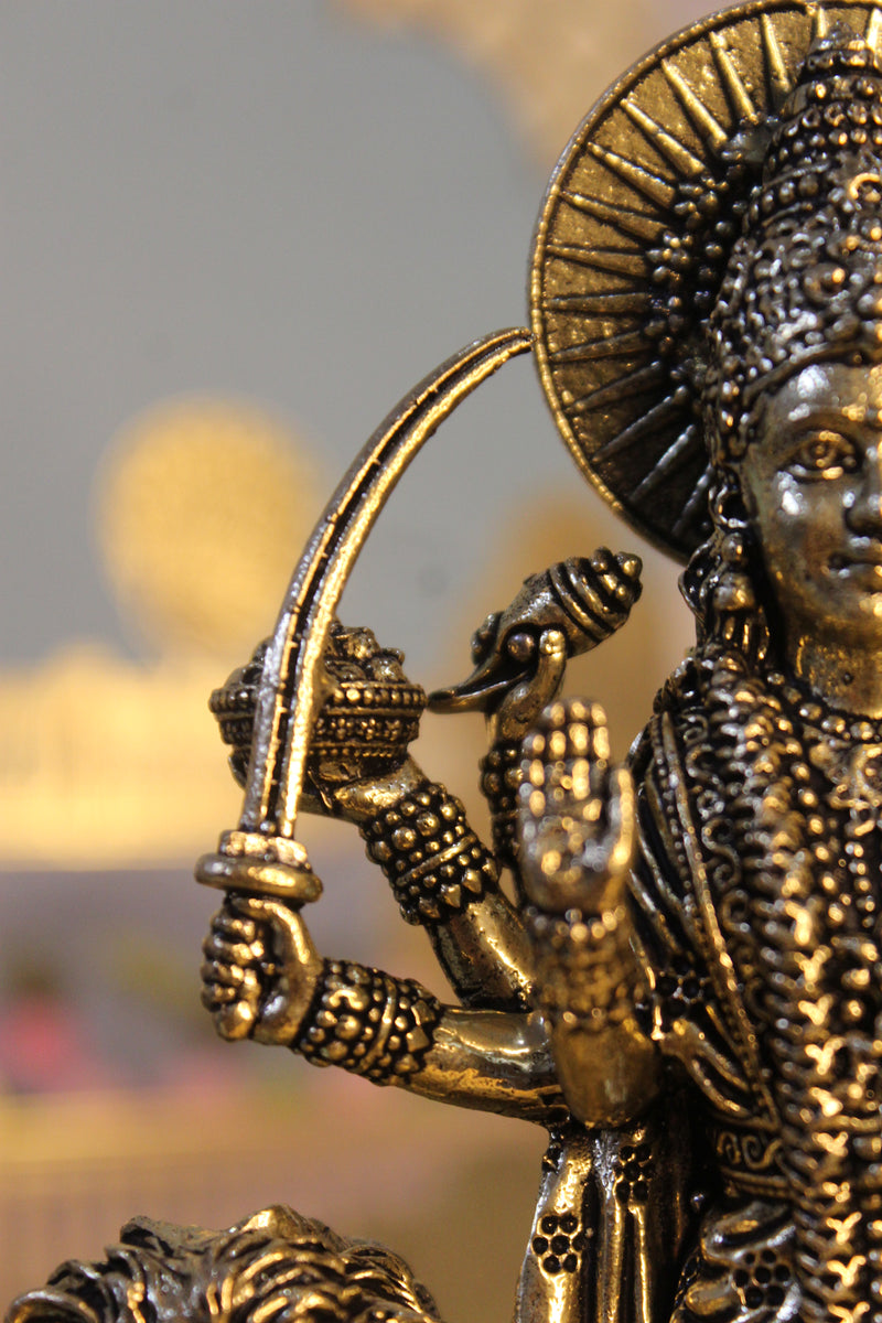 Brass Mahishasur Mardini Durga Mata Statue 6.25 inch
