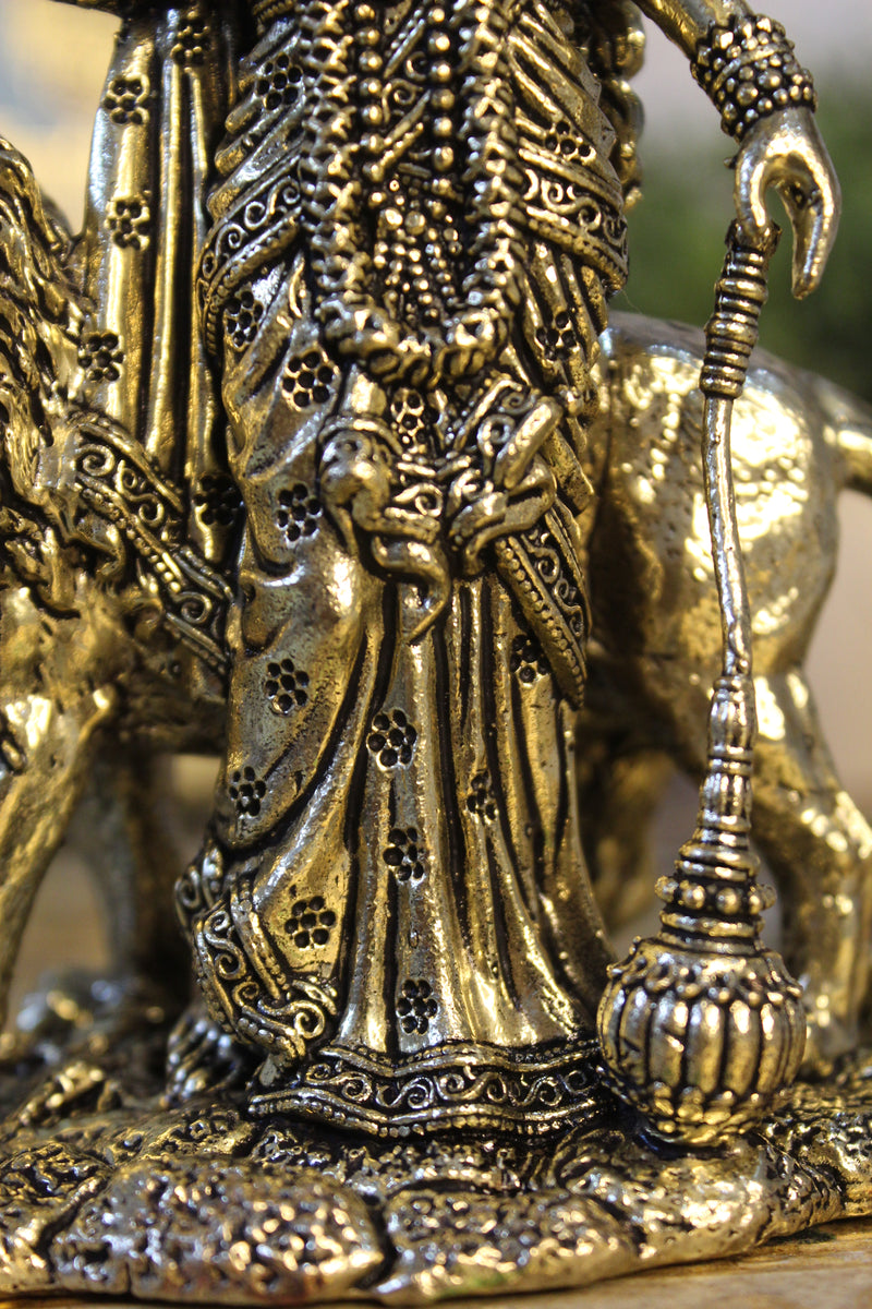 Brass Mahishasur Mardini Durga Mata Statue 6.25 inch