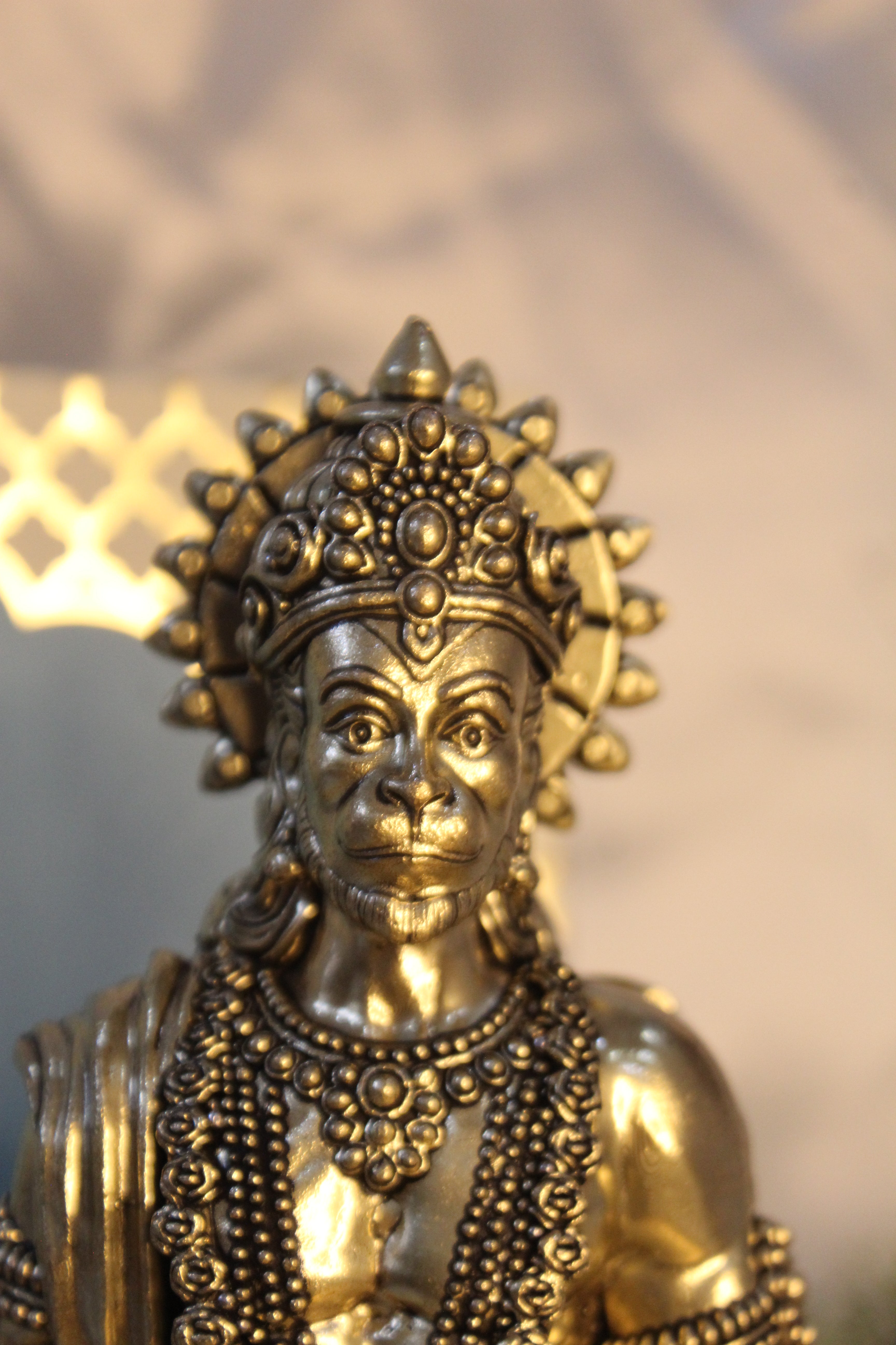 Brass Hanuman Idol with Gada | Standing Veer Hanuman Murti – 10 Inch