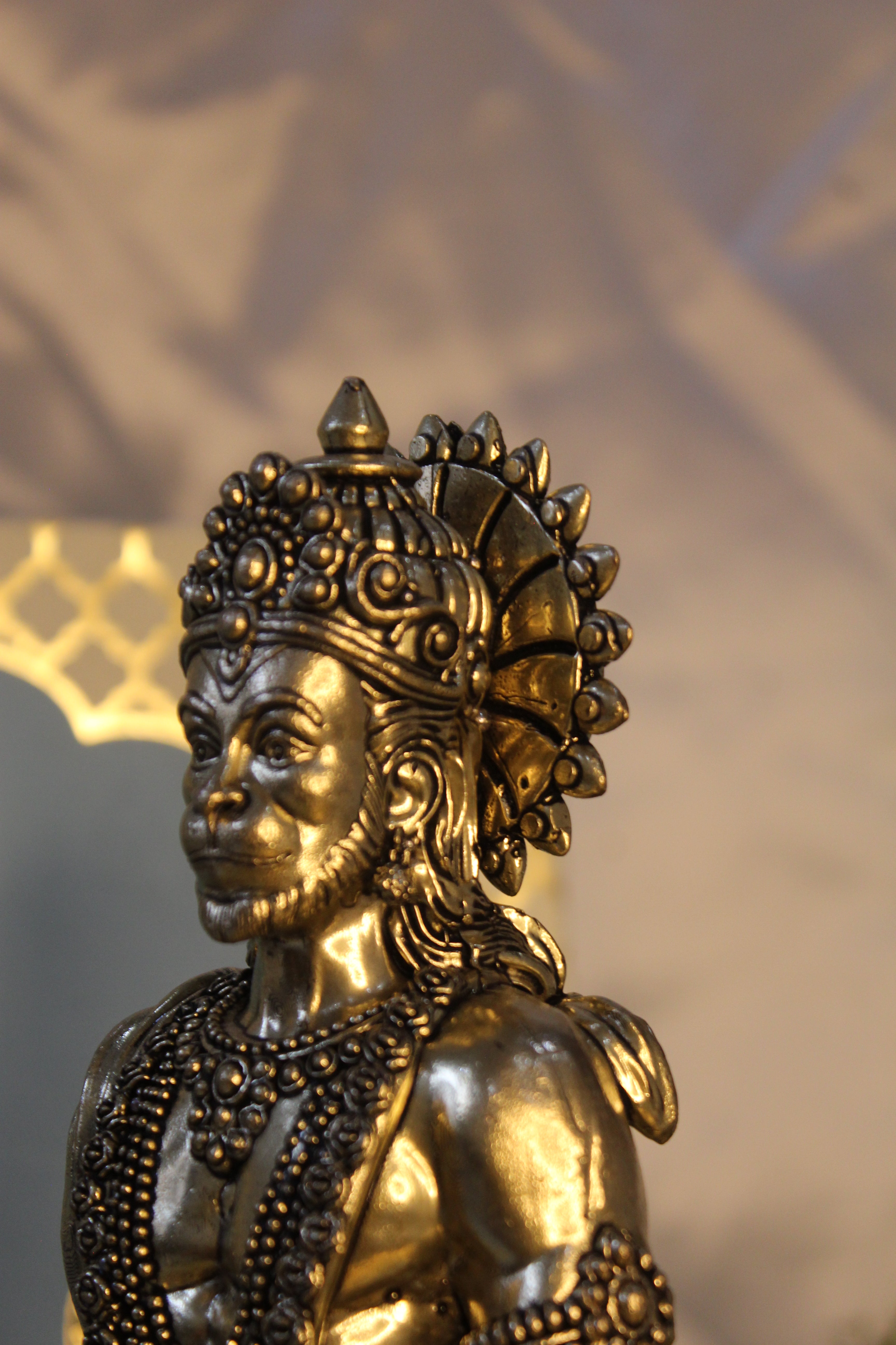 Brass Hanuman Idol with Gada | Standing Veer Hanuman Murti – 10 Inch