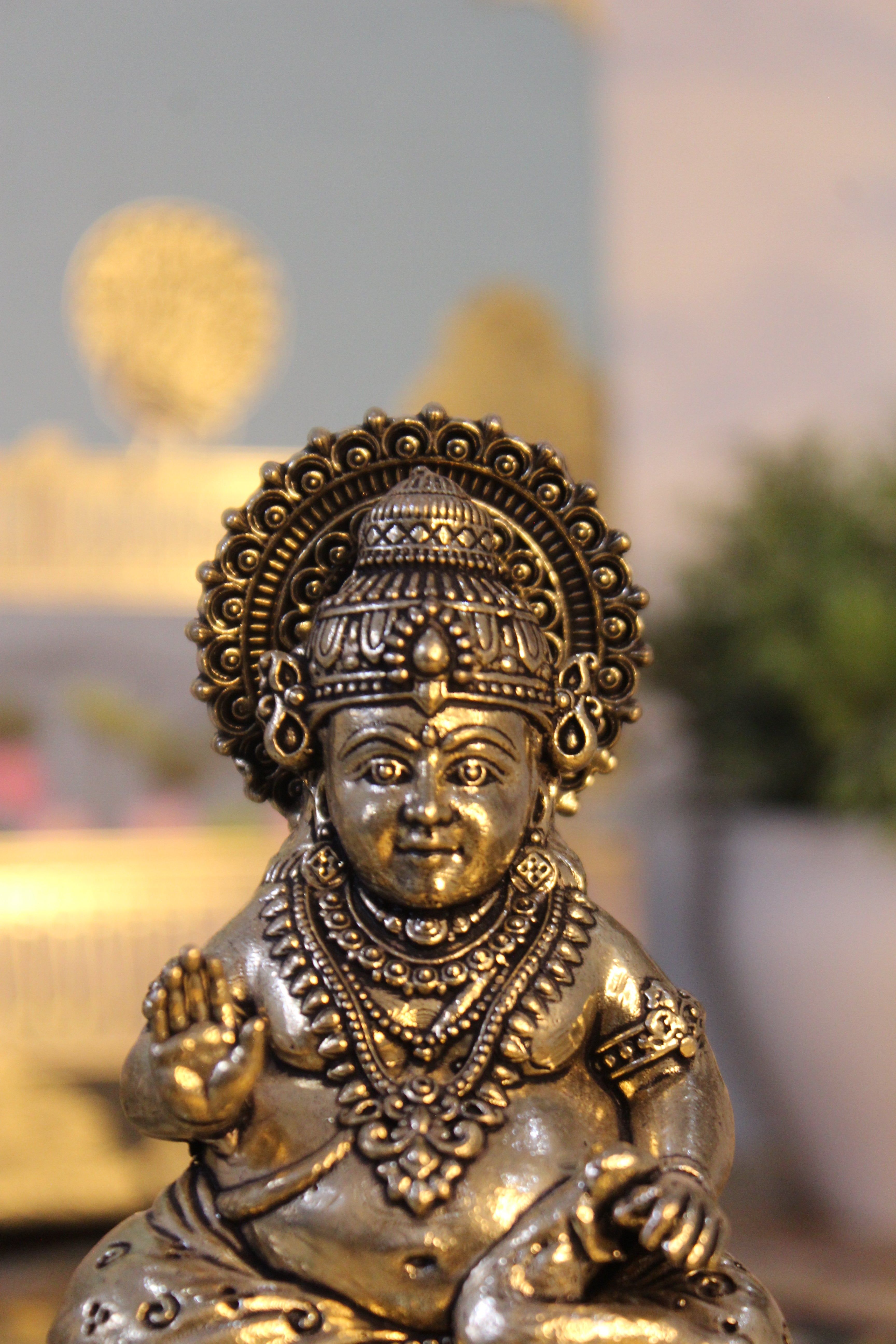 Brass Kuber Sitting on Chowki | Dhan Kuber – Wealth God Idol