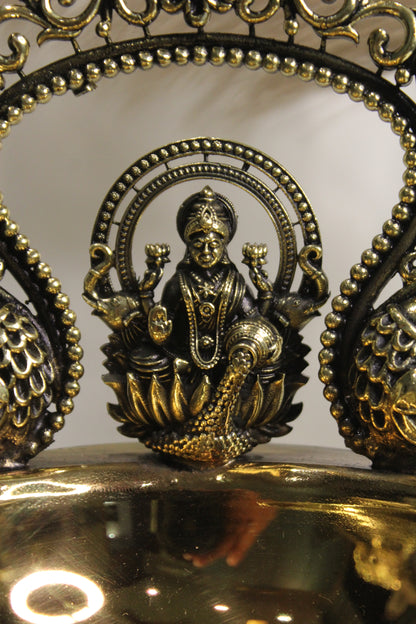 Brass Gaj Laxmi Diya Temple Oil Lamp | Rigvedaa™