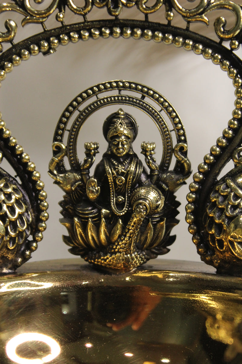 Brass Gaj Laxmi Diya Temple Oil Lamp | Rigvedaa™