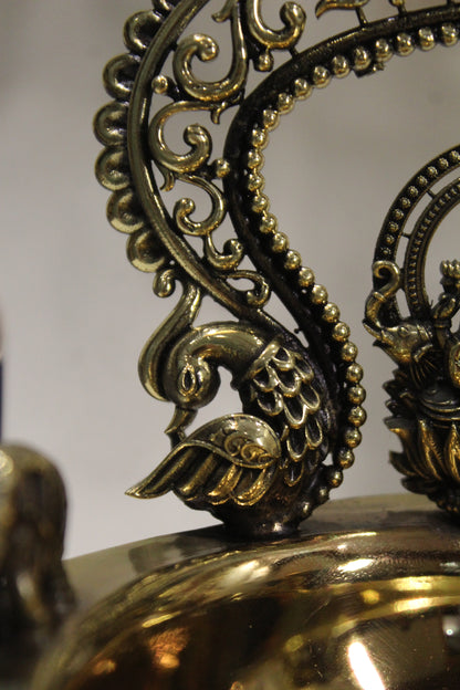 Brass Gaj Laxmi Diya Temple Oil Lamp | Rigvedaa™