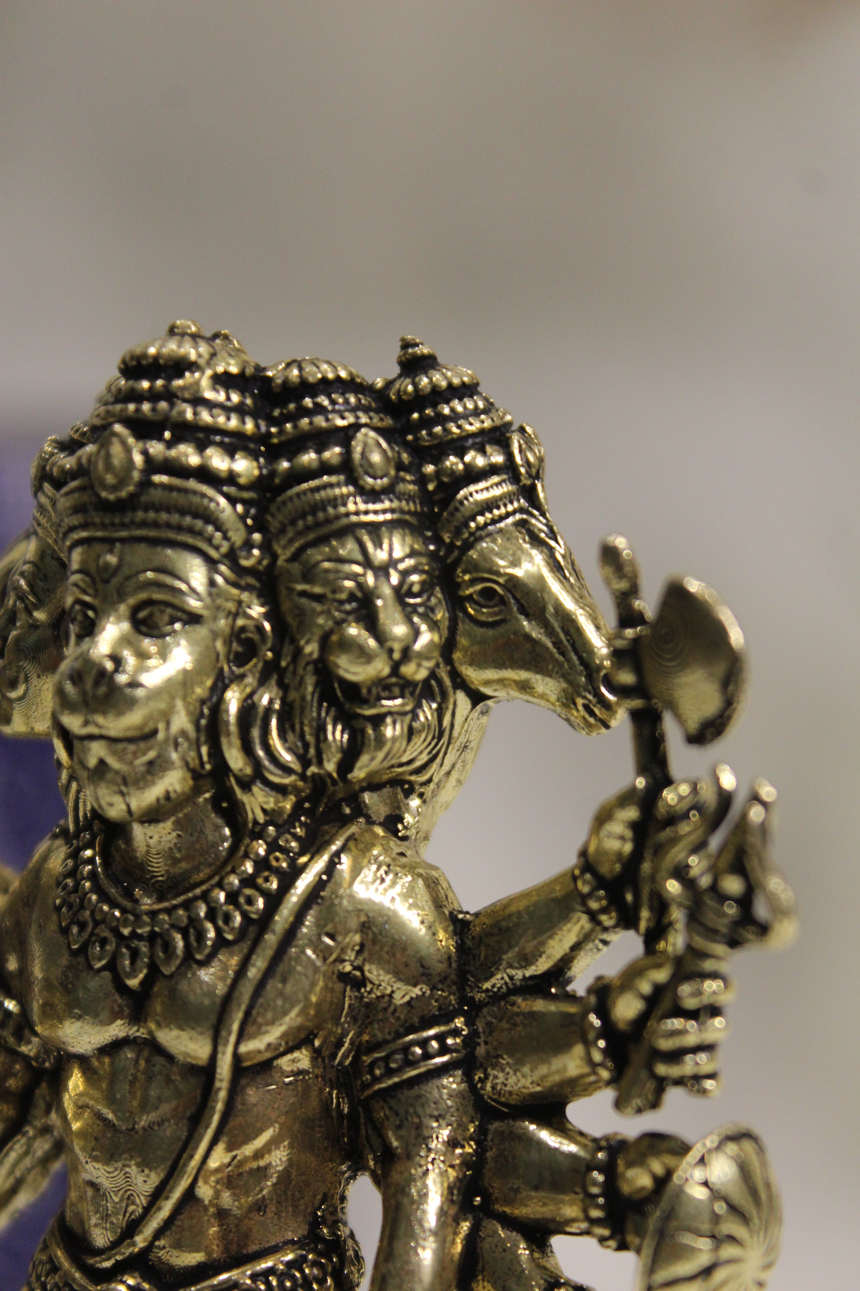 Standing Panchmukhi Balaji Idol | Premium Brass Sculpture with Intricate Detailing