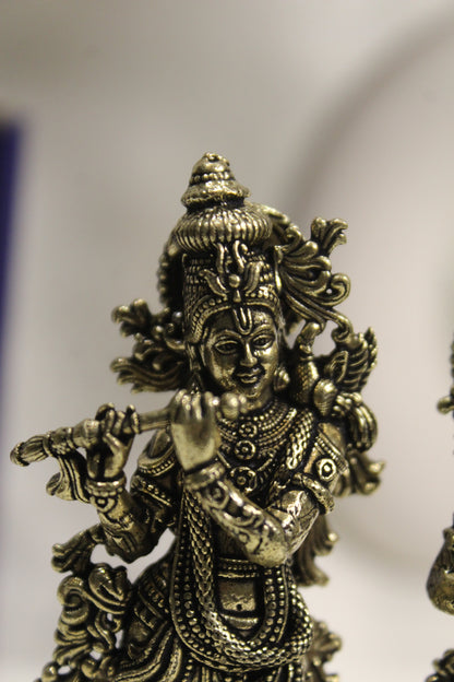 Handcrafted Radha Krishna Divine Love Murti (3.5")